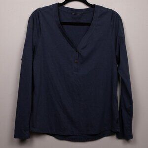 Patagonia Mainstay Henley blue long sleeve shirt-L